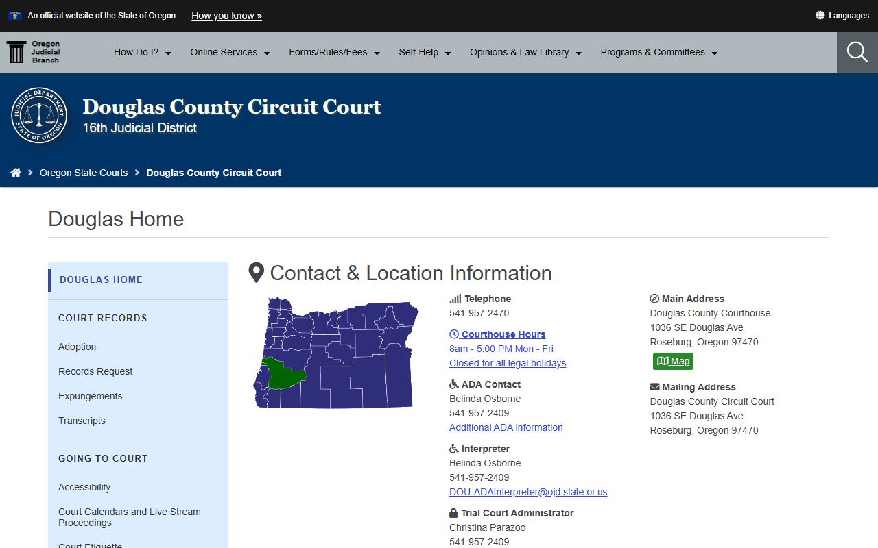 Douglas County Circuit Court website for divorce decree records