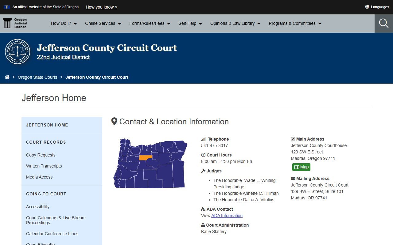 Jefferson County Circuit Court page for divorce decree information