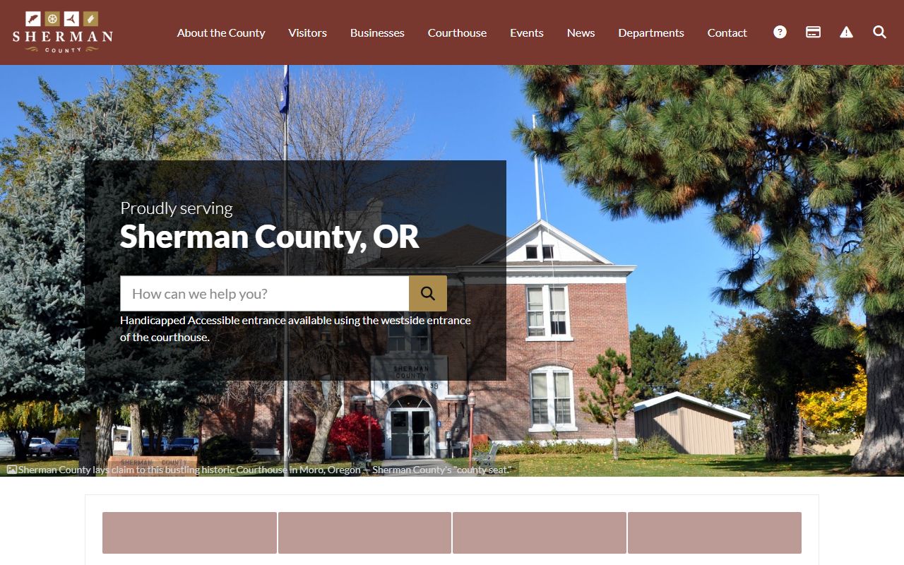 Sherman County government website for divorce decree information