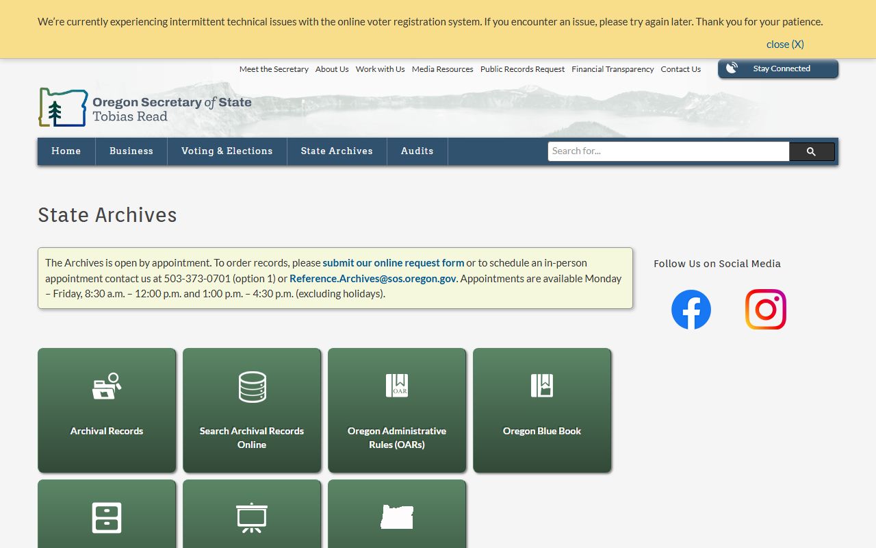 Oregon State Archives for historical divorce decree records